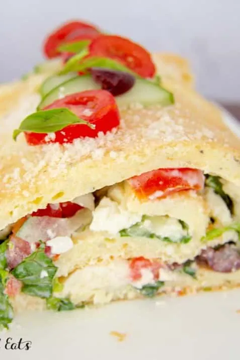 Greek Salad Egg Roulade