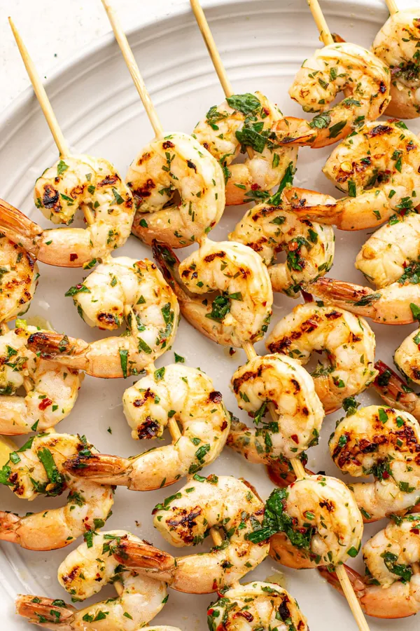 Grilled Chimichurri Shrimp Skewers