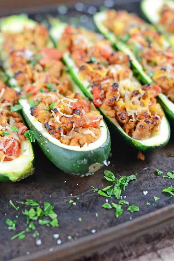 Grilled Turkey Zucchini Boats