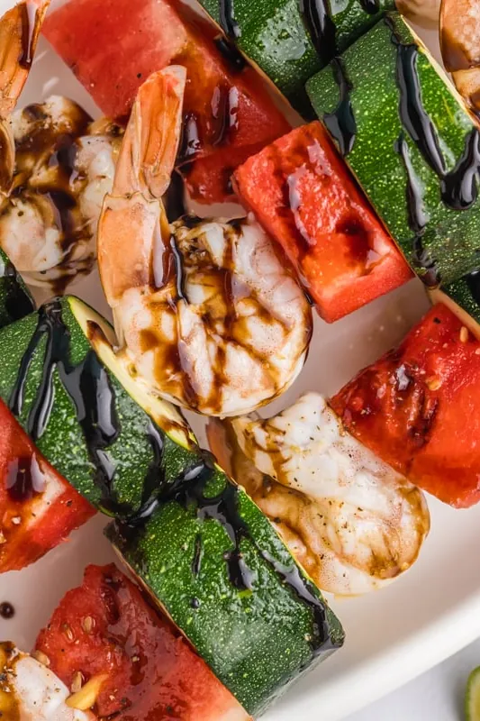 Grilled Watermelon Skewers with Shrimp