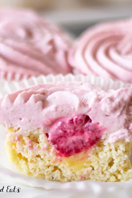 Keto Lemon Cupcakes with Raspberry Frosting
