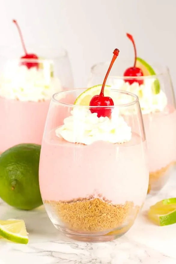 No Bake Cherry Limeade Cheesecakes