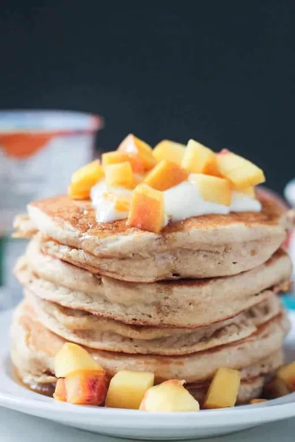 Peaches and Cream Dairy Free Pancakes