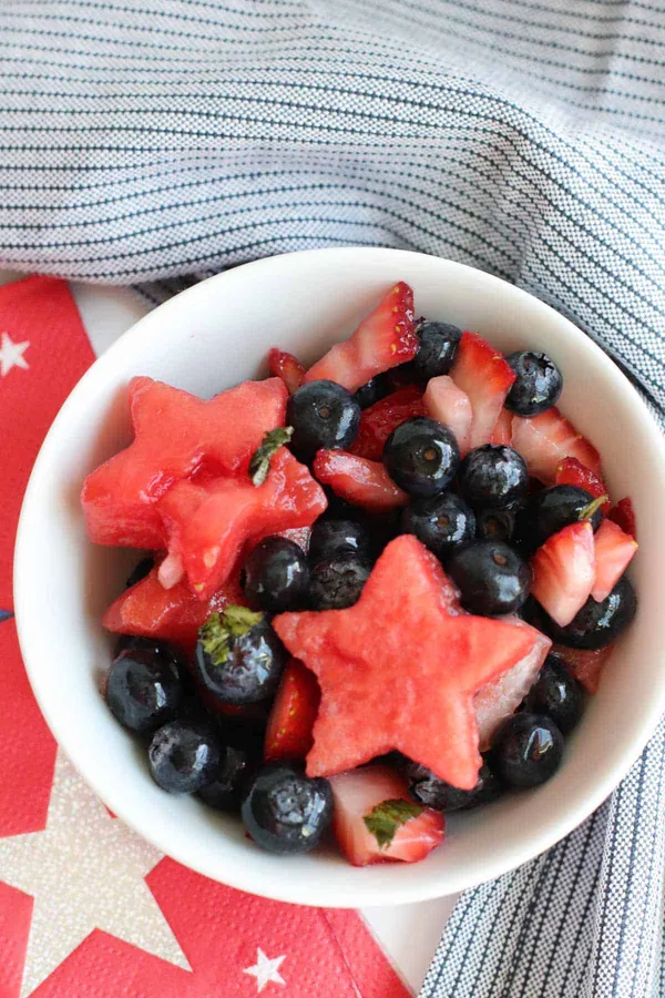 Red, White, and Blue Berry Fruit Salad