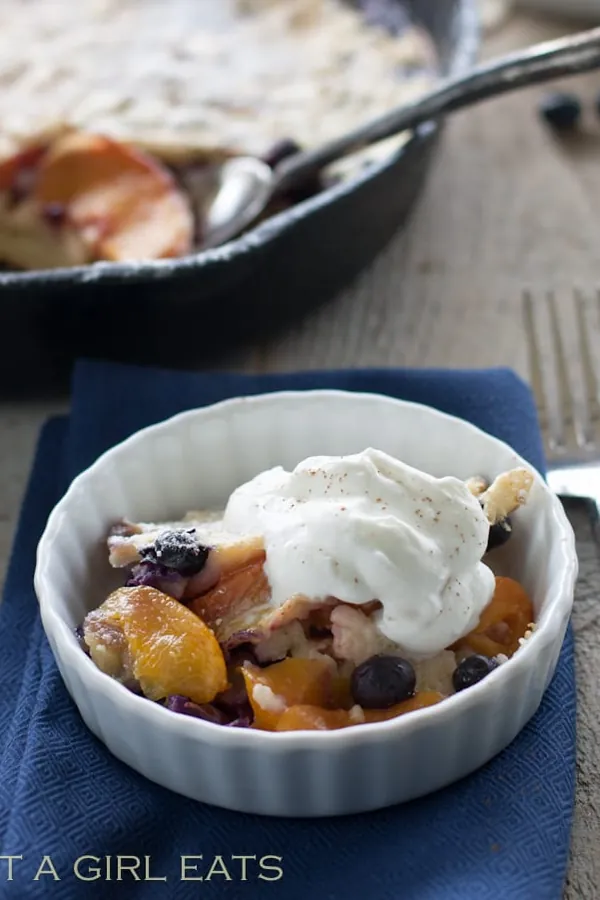 Rustic Peach And Blueberry Clafoutis