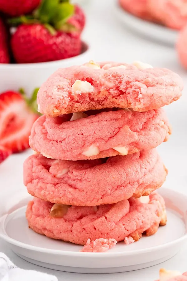 Strawberry Pudding Cookies