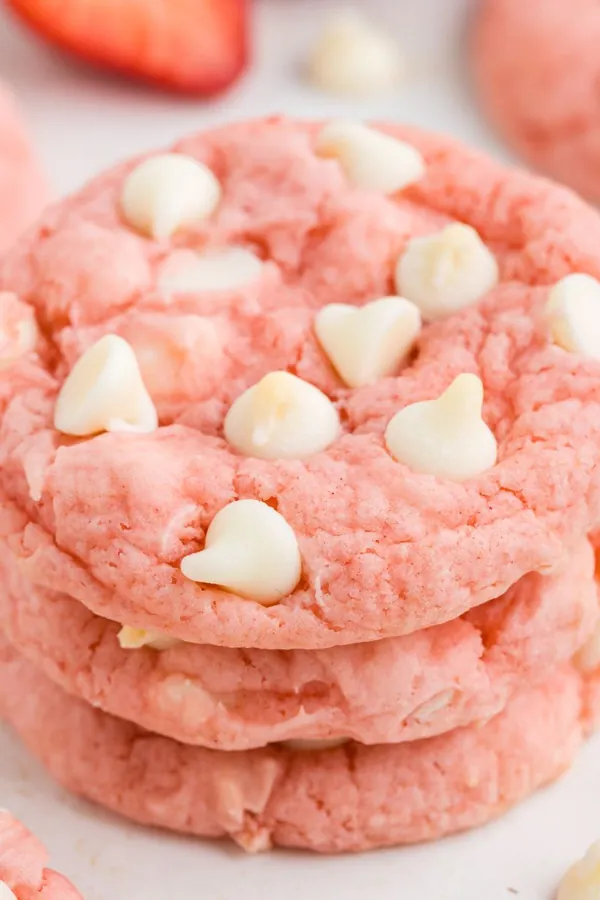 Strawberry White Chocolate Cake Mix Cookies