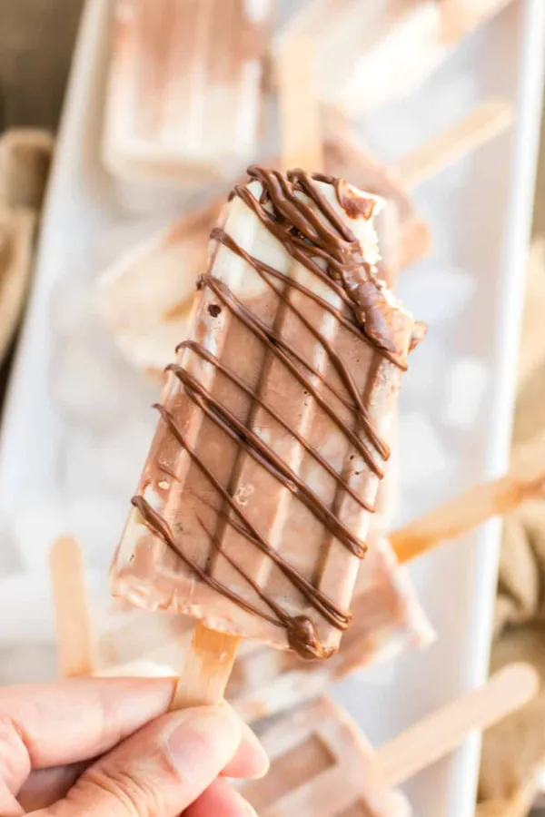 Swirled Nutella Banana Popsicles