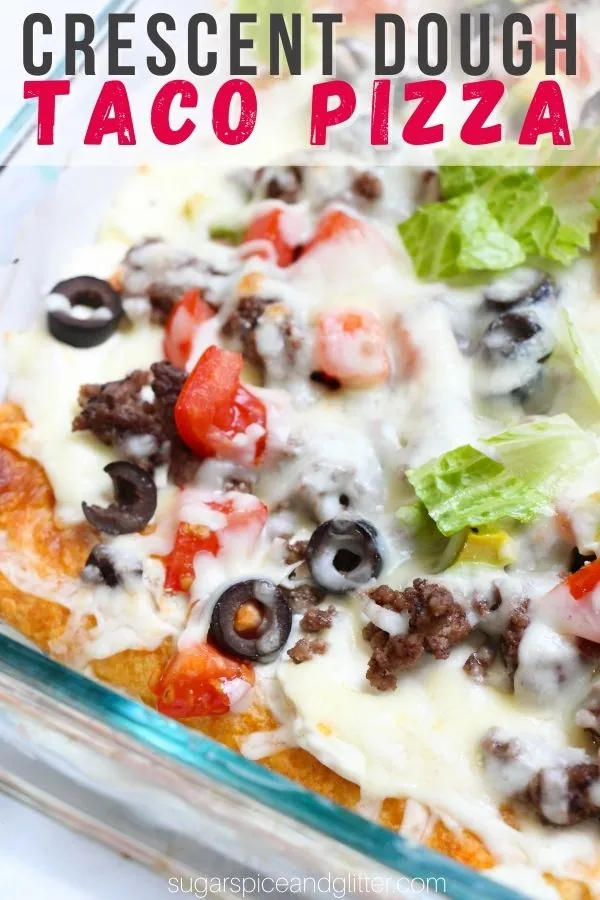 Taco Pizza with Crescent Dough