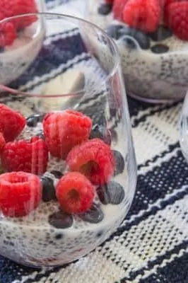 Triple Berry Coconut Chia Pudding Parfaits