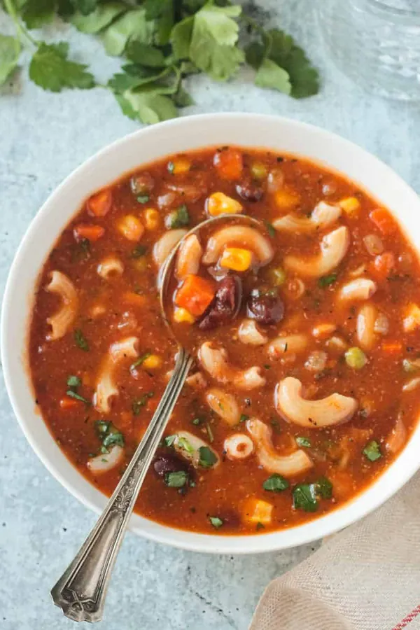 Vegan Minestrone Soup (using frozen mixed vegetables)