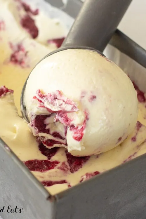 White Chocolate Raspberry Ice Cream