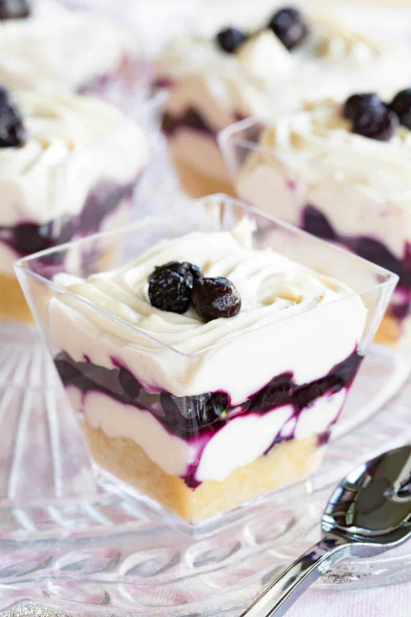 Blueberry Maple Mini Cheesecake Parfaits