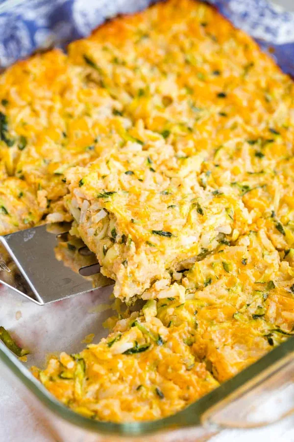 Cheesy Zucchini Casserole with Rice