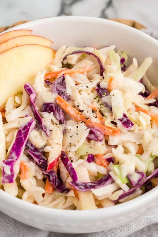 Easy Creamy Apple Coleslaw Recipe