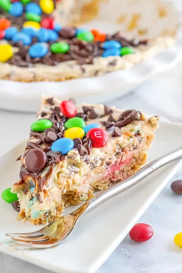 No Bake Monster Cookie Dough Cheesecake