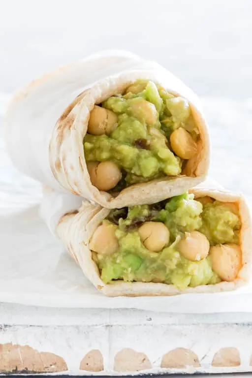 Smashed Chickpea and Avocado Wraps