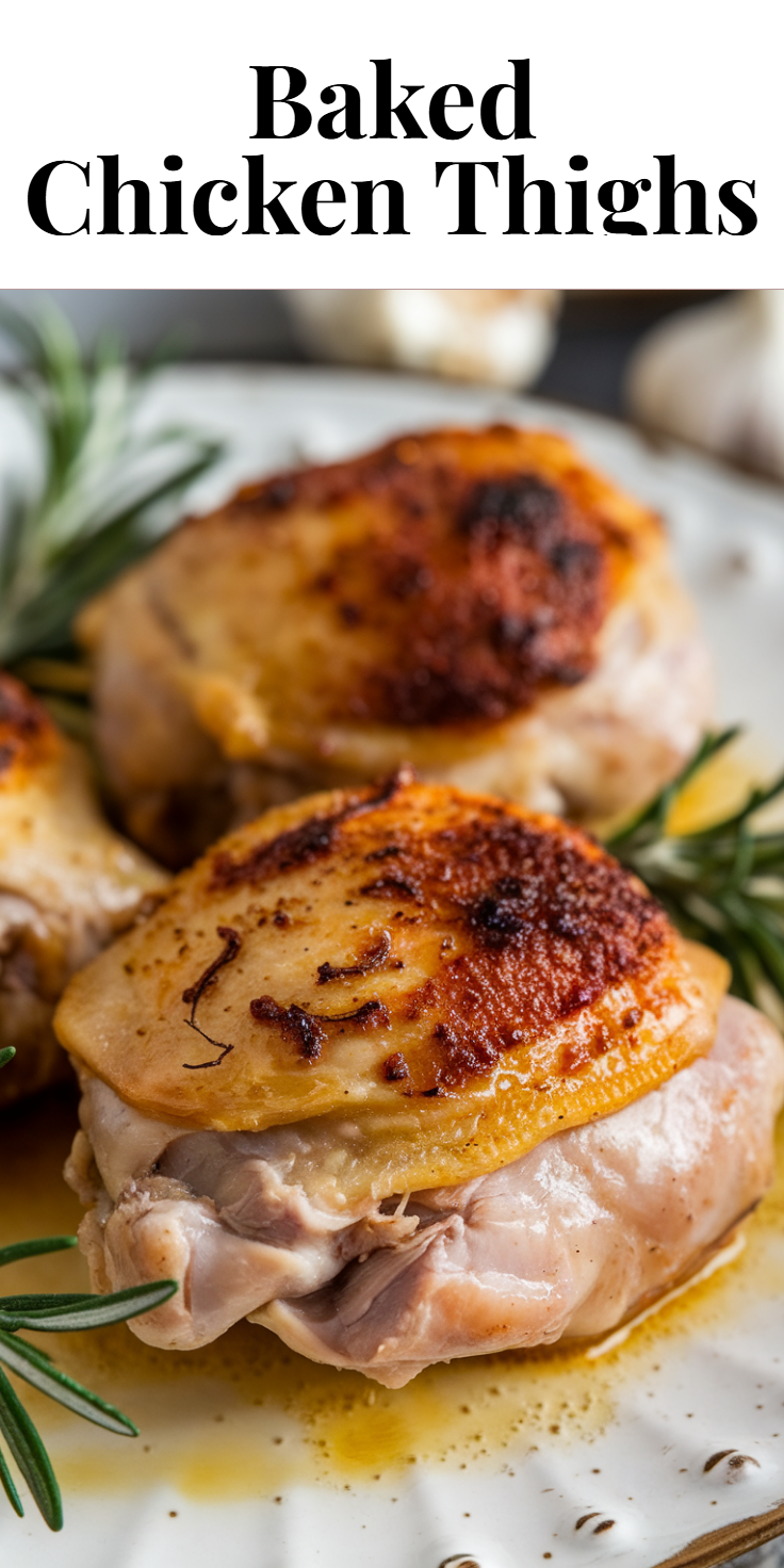 Baked Chicken Thighs Pinterest Pin