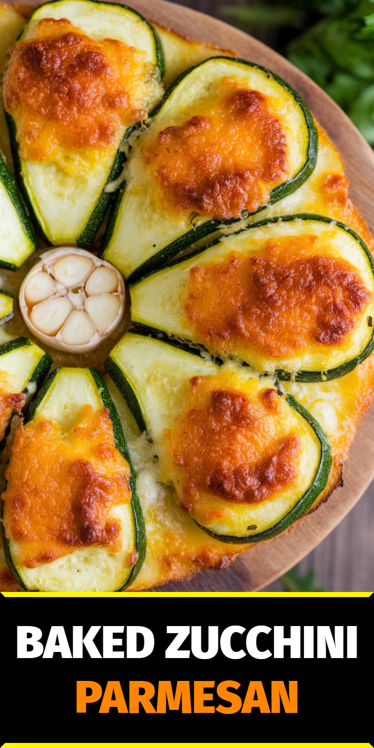 Baked Zucchini Parmesan Pinterest Pin