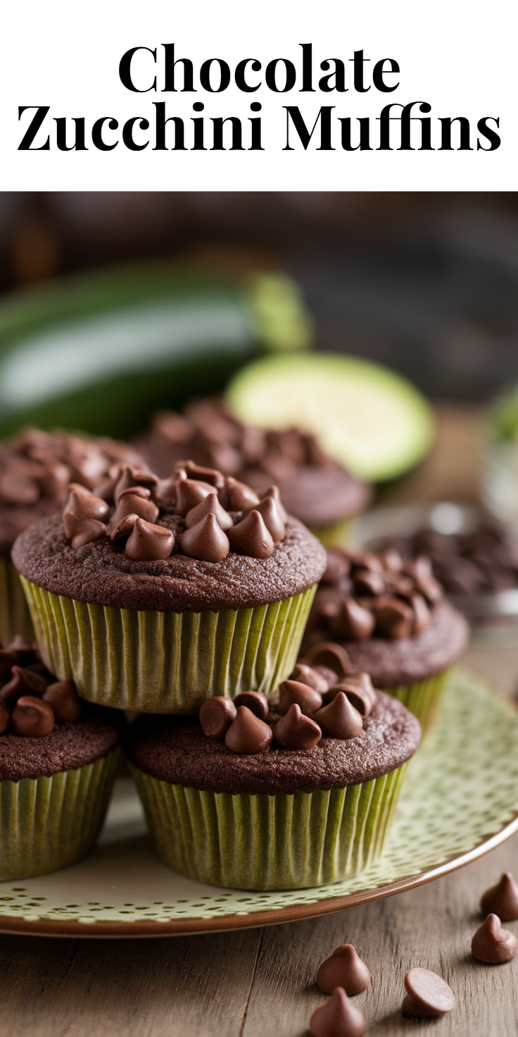 Chocolate Zucchini Muffins Pinterest Pin