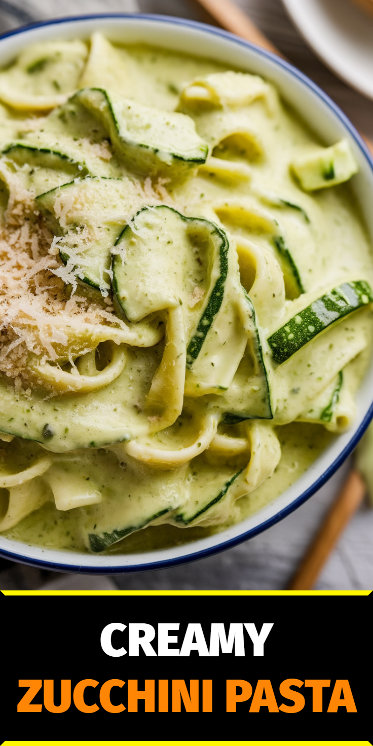 Creamy Zucchini Pasta Pinterest Pin