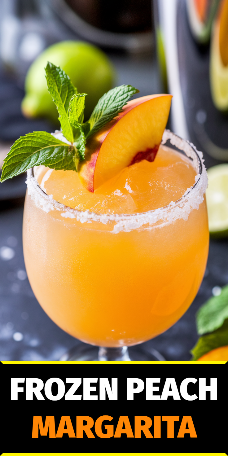 Frozen Peach Margarita Pinterest Pin