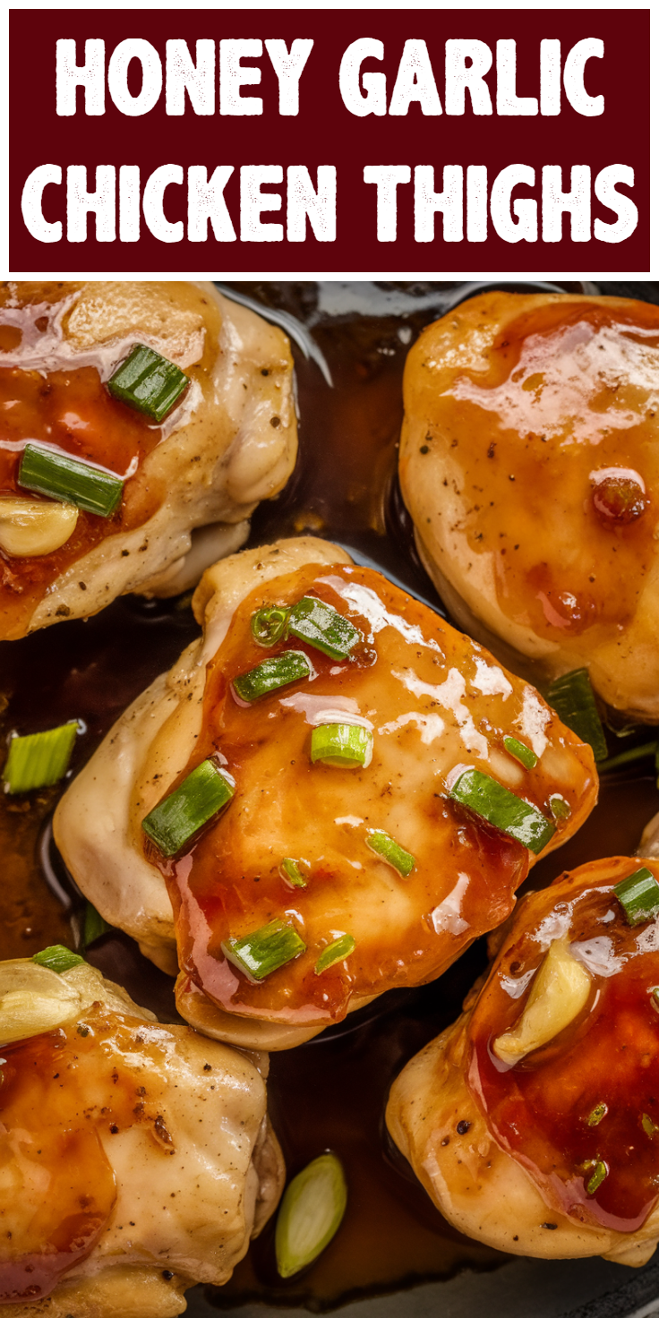 Honey Garlic Chicken Thighs Pinterest Pin