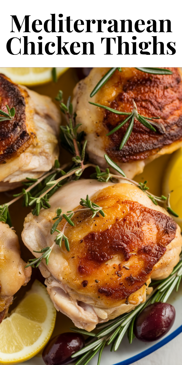 Mediterranean Chicken Thighs Pinterest Pin