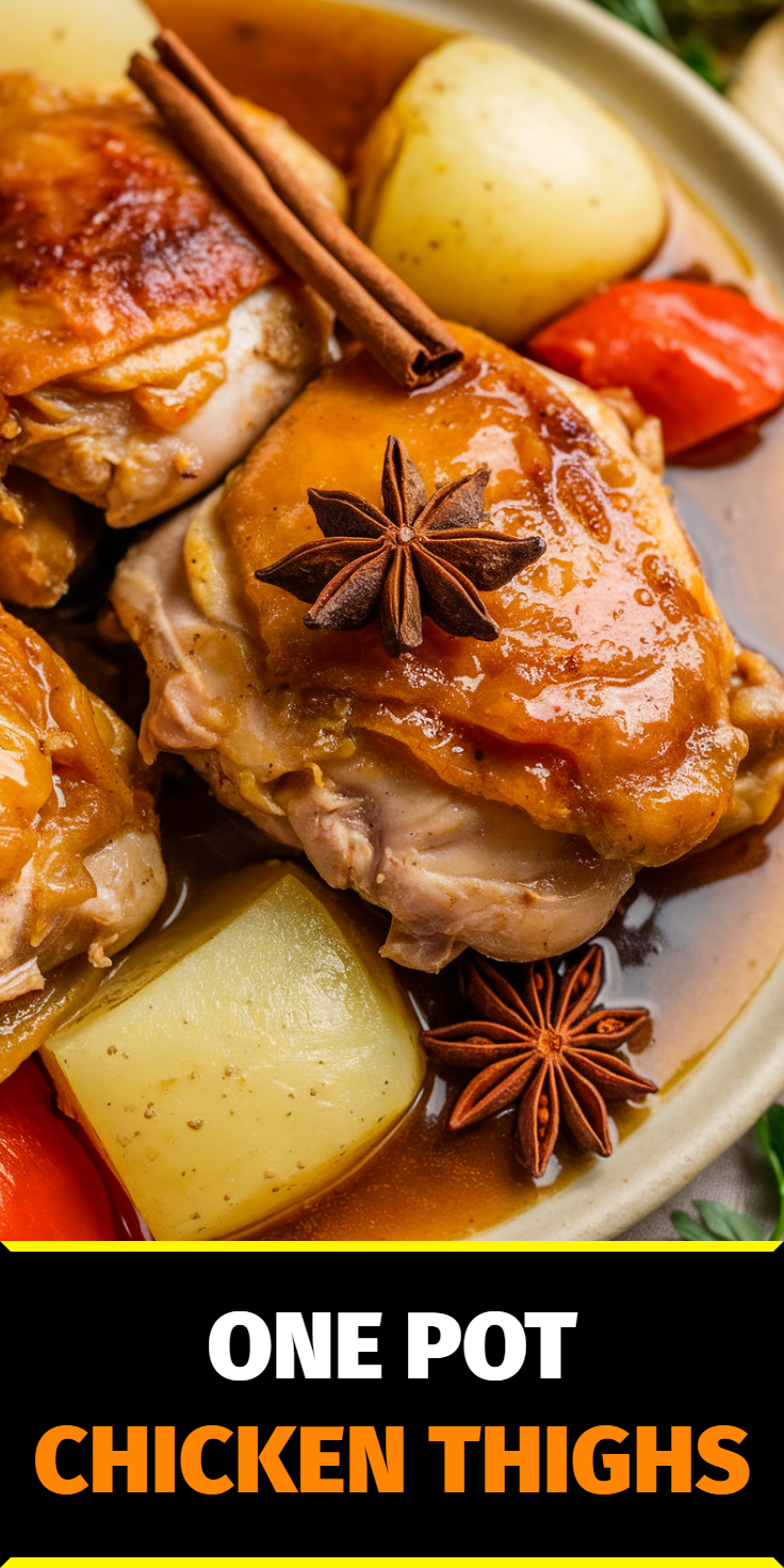 One Pot Chicken Thighs Pinterest Pin