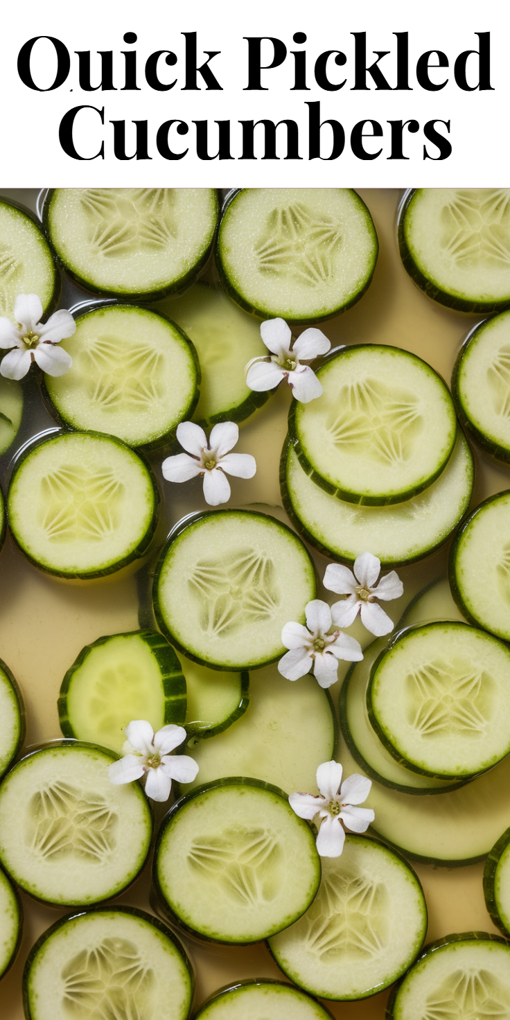 Quick Pickled Cucumbers Pinterest Pin