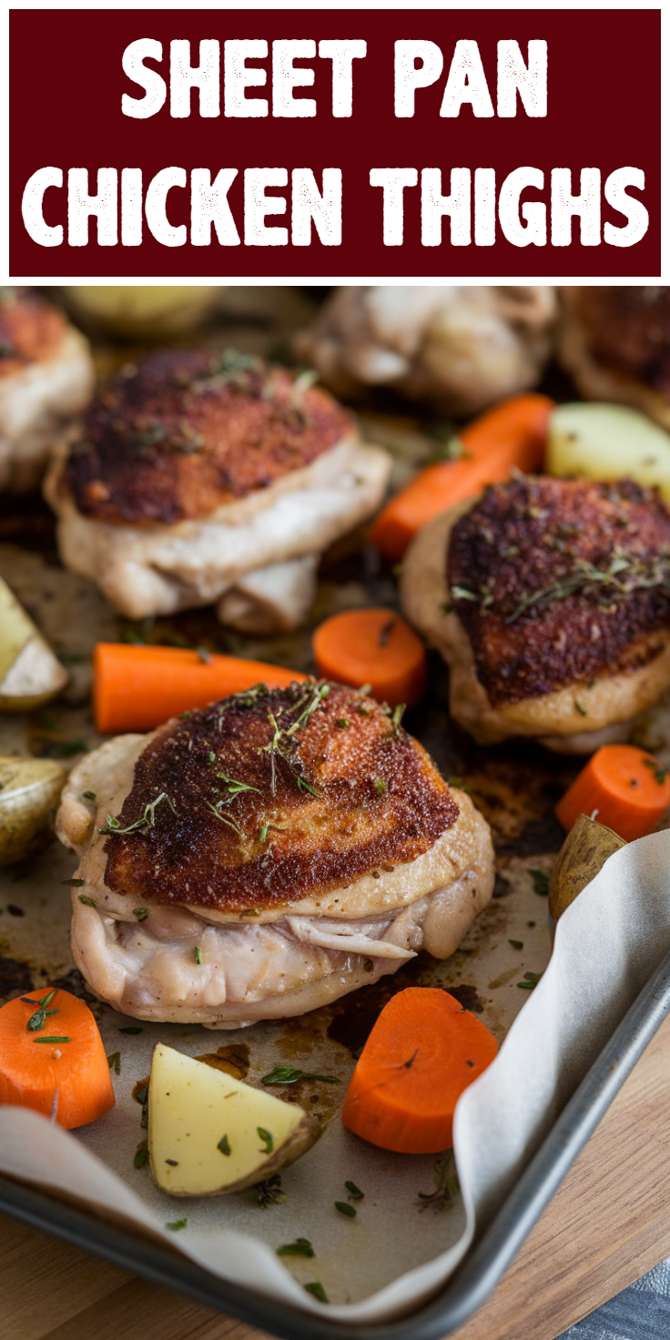 Sheet Pan Chicken Thighs Pinterest Pin
