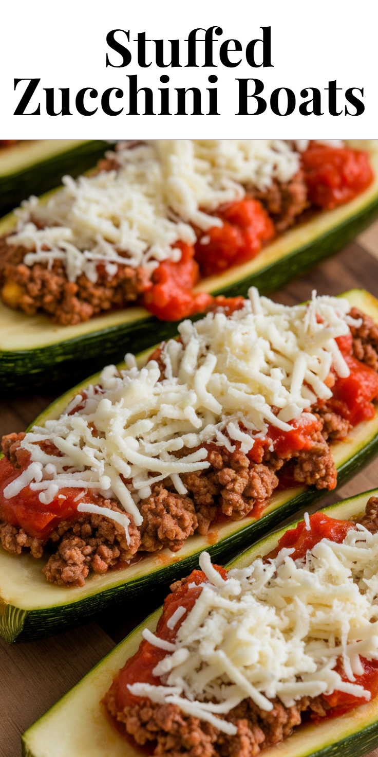 Stuffed Zucchini Boats Pinterest Pin