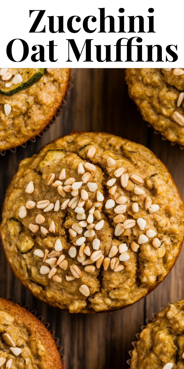 Zucchini Oat Muffins Pinterest Pin