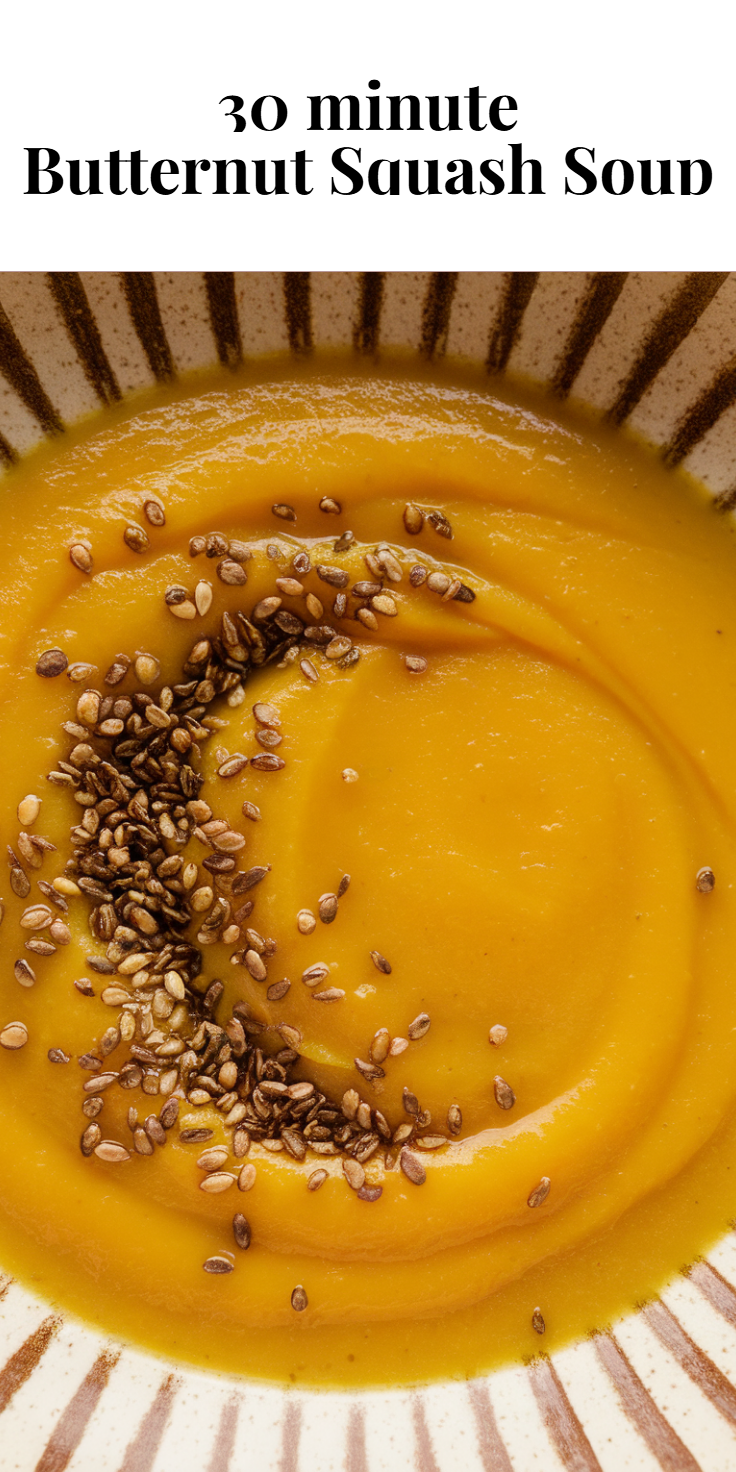 30-Minute Butternut Squash Soup Pinterest Pin