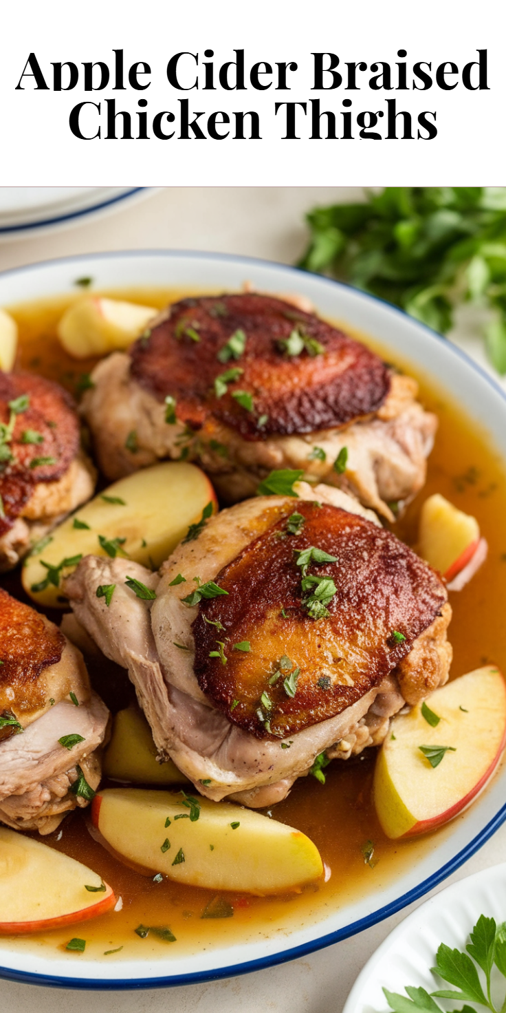 Apple Cider Braised Chicken Thighs Pinterest Pin