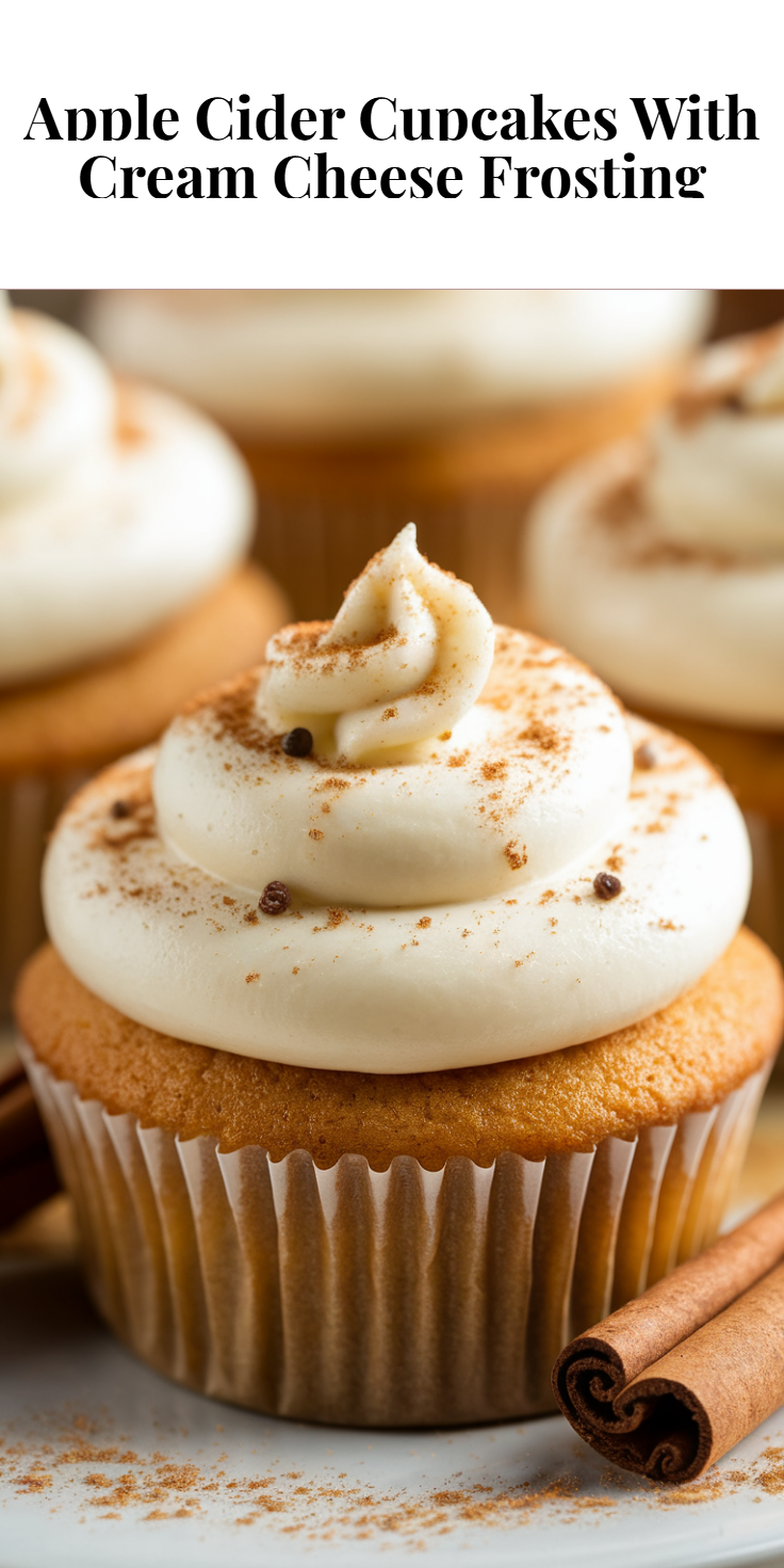 Apple Cider Cupcakes with Cream Cheese Frosting Pinterest Pin