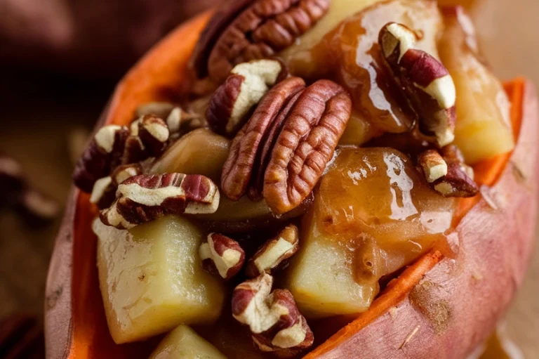 Apple Pecan Stuffed Sweet Potatoes - Featured Image
