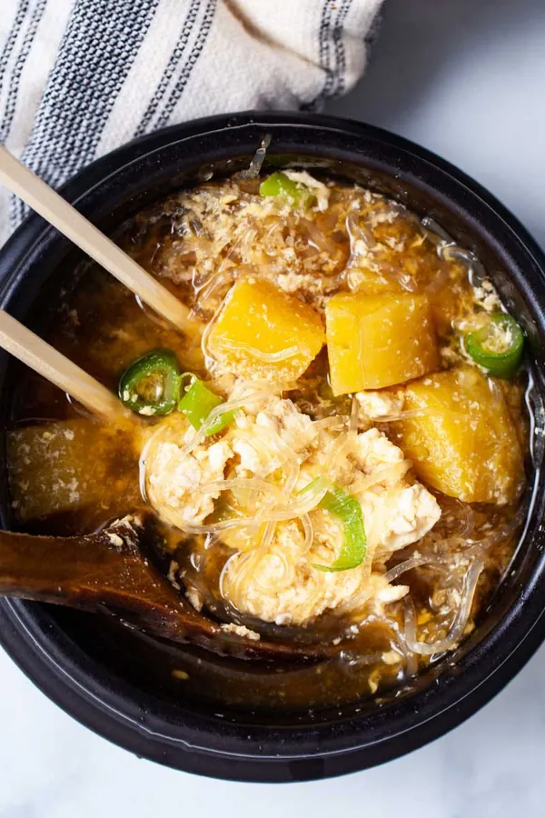 Bone Broth Breakfast With Eggs And Plantain