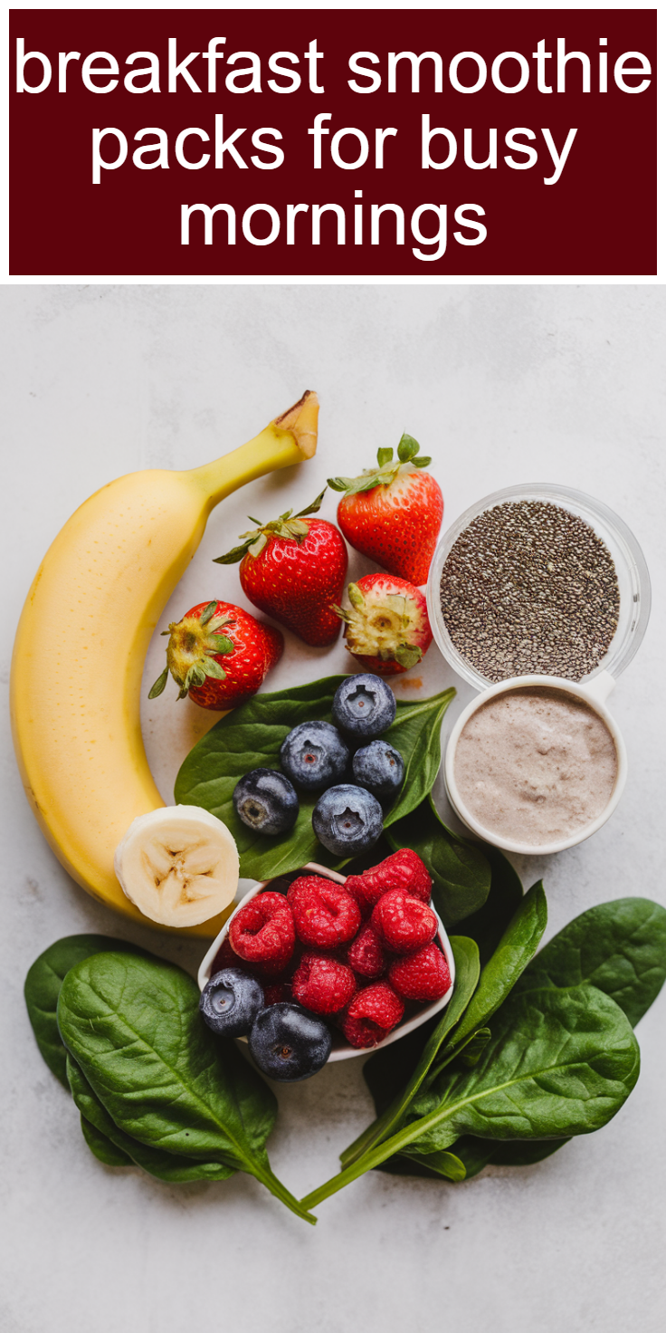 Breakfast Smoothie Packs for Busy Mornings Pinterest Pin