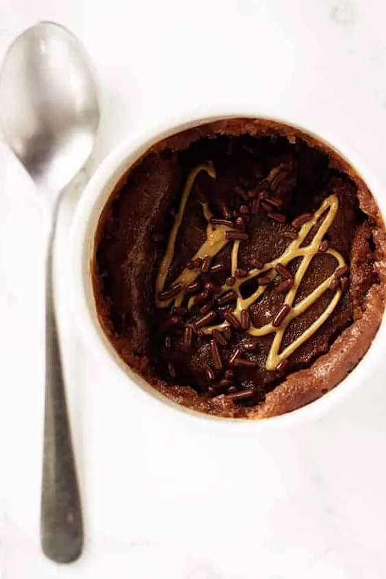 Chocolate Peanut Butter Mug Cake