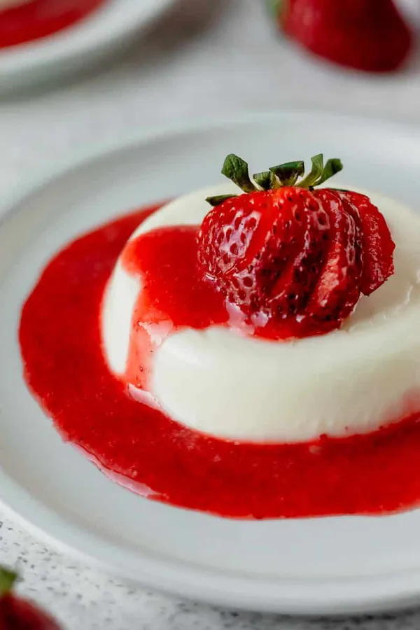 Coconut Panna Cotta (with Strawberry Coulis)