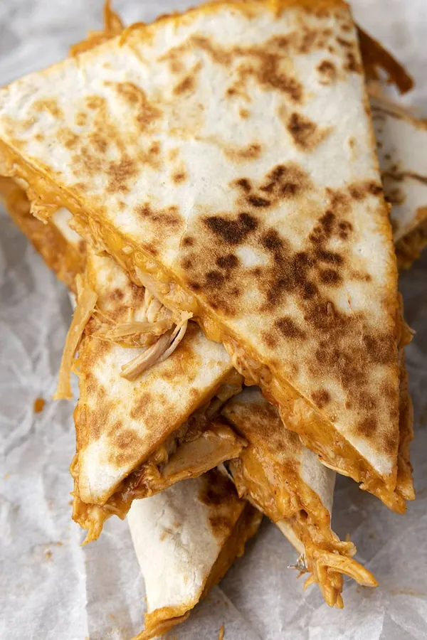 Crockpot Queso Chicken Quesadillas