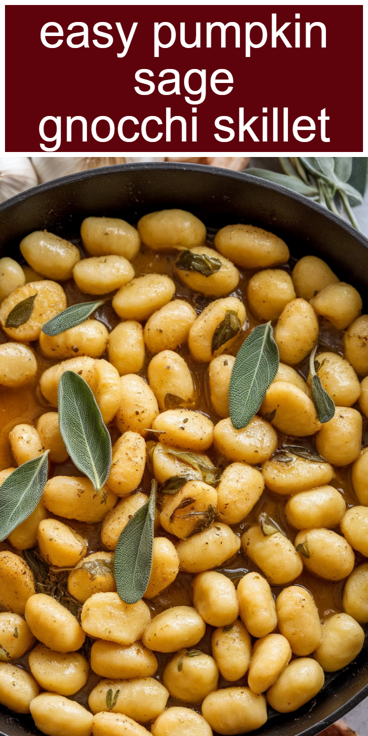 Easy Pumpkin Sage Gnocchi Skillet Pinterest Pin