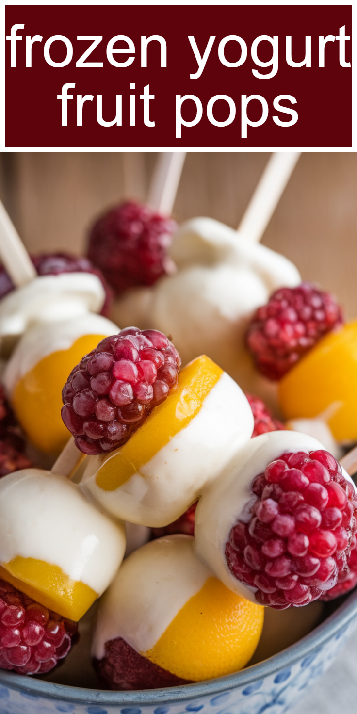 Frozen Yogurt Fruit Pops Pinterest Pin