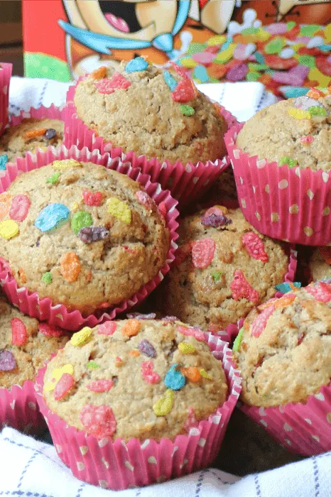 Fruity Pebble Breakfast Muffins