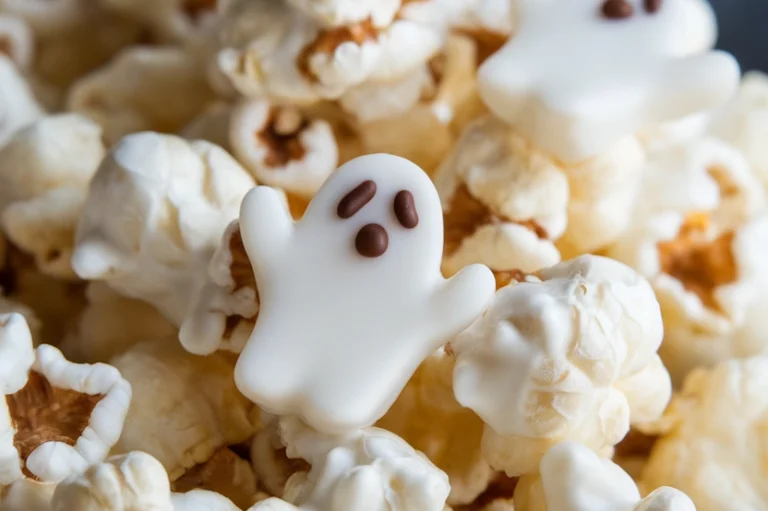 Ghostly White Chocolate Popcorn - Featured Image