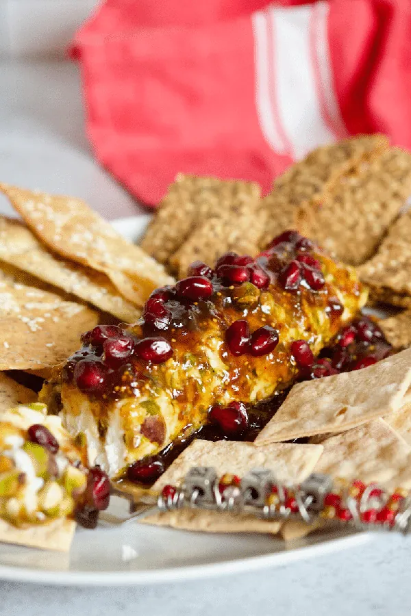 Goat Cheese Appetizer with Hot Honey, Fig and Pistachios