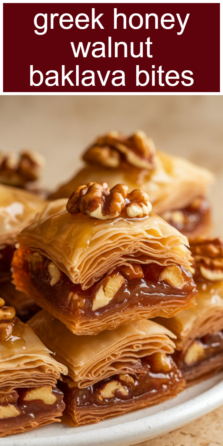 Greek Honey Walnut Baklava Bites Pinterest Pin