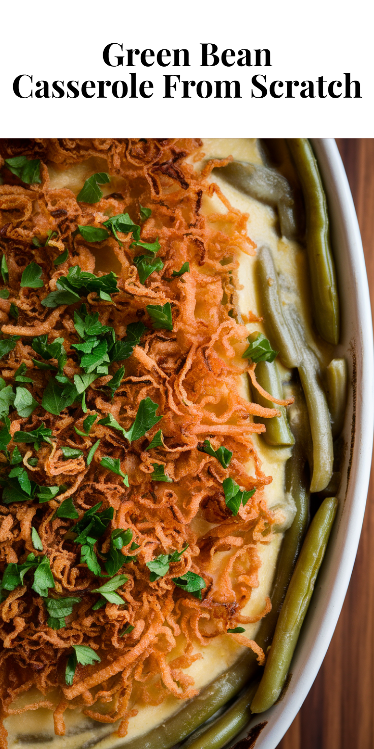 Green Bean Casserole from Scratch Pinterest Pin