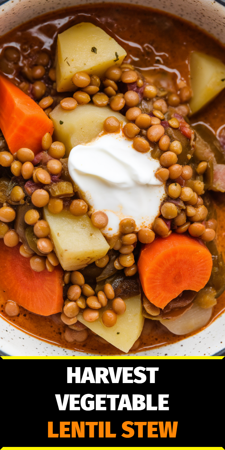 Harvest Vegetable Lentil Stew Pinterest Pin